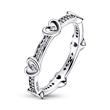 Ring in 925 sterling silver with hearts and zirconia