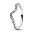 Sparkling Wave Ring In 925 Sterling Silver With Zirconia
