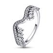 Golvende ring voor vrouwen in sterling zilver met Zirkonia