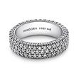 Sterling silver three tone pavé ring with cubic zirconia