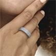 Sterling silver three tone pavé ring with cubic zirconia