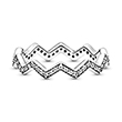 925 silver ring shimmering zigzag with zirconia stones