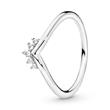 Wishbone ring tiara in sterling silver with zirconia