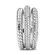 Ladies ring snake link pattern in 925 silver