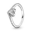 Anillo wishbone para mujer de plata 925 con circonita cúbica