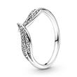 Ladies ring leaves in sterling silver with cubic zirconia