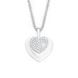 Engraving Necklace Hearts In Sterling Silver With Zirconia
