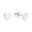 Heart stud earrings for ladies in sterling silver