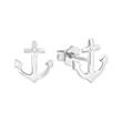 Ladies Earring Anchor In 925 Silver With Zirconia