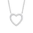 Ladies heart chain necklace in sterling silver with zirconia