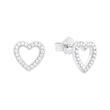 Heart Stud Earrings For Ladies In 925 Silver With Zirconia