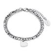 Stainless steel bracelet heart for ladies with glass stones