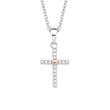Cross necklace for girls in 925 silver with zirconia