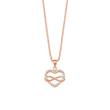 Ladies necklace heart and infinity in sterling silver, rose