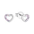 Girls earrings hearts from 925 silver