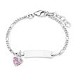 Id Bracelet For Girls In 925 Silver With Heart