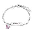 Id bracelet for girls in 925 silver with heart