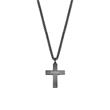 Men's Necklace Cross In Stainless Steel, Black-Coated