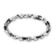 Stainless steel bracelet for men, partly blackened