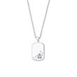 Engravable dog tag necklace for girls made of 925 silver