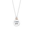 Ladies engraving necklace in sterling silver with zirconia