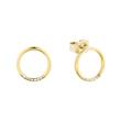 Circle ear studs for ladies made of gold-plated stainless steel