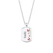 Dog tag ketting voor meisjes in sterling zilver graveerbaar