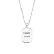 Dog tag ketting voor meisjes in sterling zilver graveerbaar