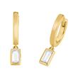 Ladies Creoles In Gold-Plated 925 Sterling Silver, Zirconia