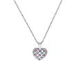 Heart necklace for girls in 925 silver with enamel