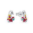 925 silver stud earrings seahorse and star for girls