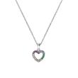 Girls' necklace heart in 925 silver, zirconia, coloured