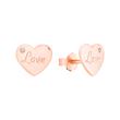 Pendientes corazón love para mujer de plata 925, rosa