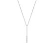 Ladies Y-shaped necklace in sterling silver with cubic zirconia