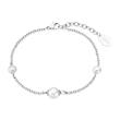 Stainless steel bracelet for ladies with glass bead