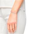 Link bracelet heart for ladies in stainless steel, cubic zirconia