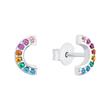 925 Silver Stud Earrings Rainbow For Girls