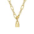 Figaro Damenkette aus Edelstahl mit Schloss, IP Gold