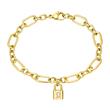 Figaro bracelet in gold plated stainless steel with lock