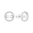 Infinity ladies stud earrings in 925 silver with cubic zirconia