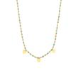 Girls stainless steel necklace with glass beads, heart, IP gold