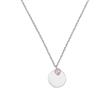Girls' engraved necklace in 925 sterling silver with cubic zirconia, heart