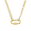 Ladies necklace stainless steel lock, IP gold