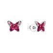 Stud Earrings Butterfly In 925 Silver With Cubic Zirconia