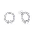 Infinity circle stud earrings in 925s silver with cubic zirconia