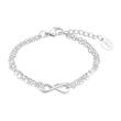 Stainless steel double row infinity bracelet with glass beads