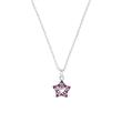 Star engraving necklace for girls, sterling silver, cubic zirconia