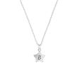 Star engraving necklace for girls, sterling silver, cubic zirconia