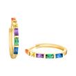 Ladies creoles in sterling silver, gold, zirconia, multicoloured