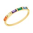 Ladies ring in 925 sterling silver, IP gold, multicoloured zirconia